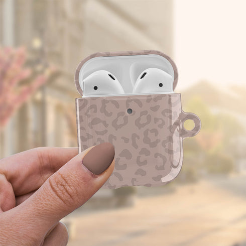 Nude Leopard Custom Name AirPods Case